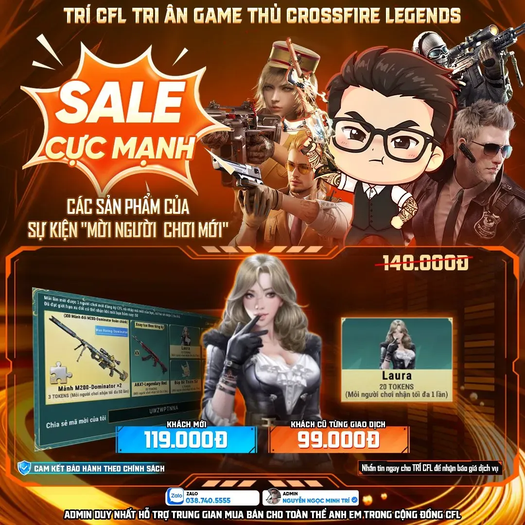 Dịch Vụ Nhận Nhân Vật Laura Crossfire Legends Giá Rẻ