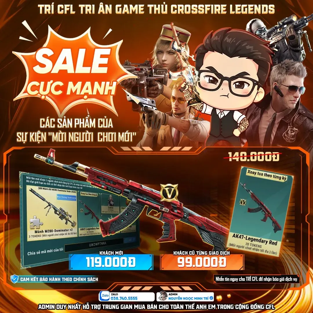 Dịch Vụ Nhận AK47 Legendary Red Crossfire Legends Giá Rẻ