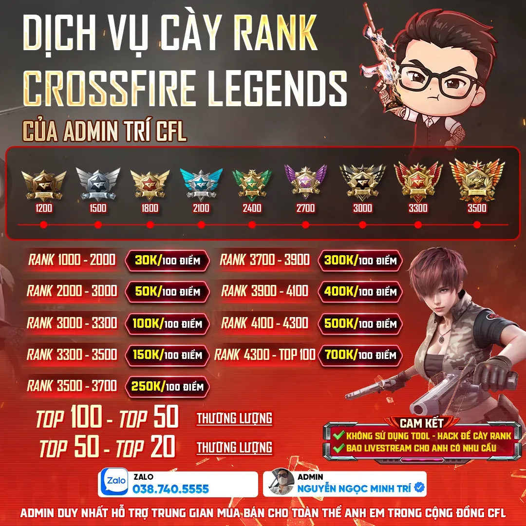 Dịch Vụ Cày Rank Crossfire Legends Giá Rẻ Uy Tín